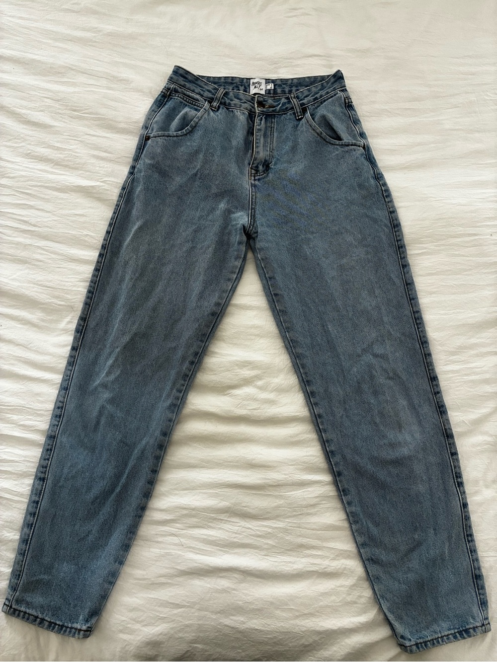 Princess Polly Vintage-Style Boyfriend Jeans in Washed Blue-Gray